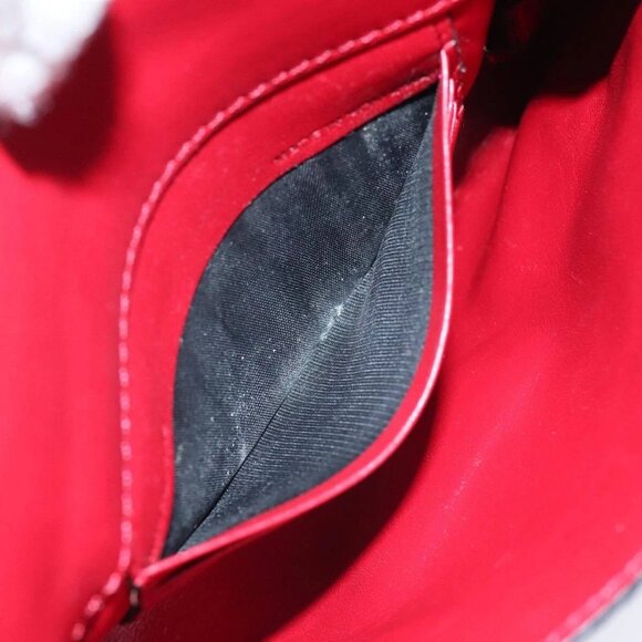 BURBERRY Shoulder Bag Leather Red Gold Auth - Picture 13 of 16